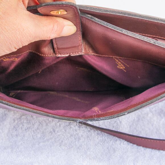 Vintage 90s Original ETIENNE AIGNER Oxblood Leather Purse Shoulder Bag Handbag - Picture 11 of 11